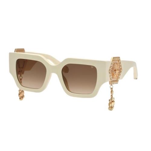 Philipp Plein Vit Acetat Dam Solglasögon White, Dam