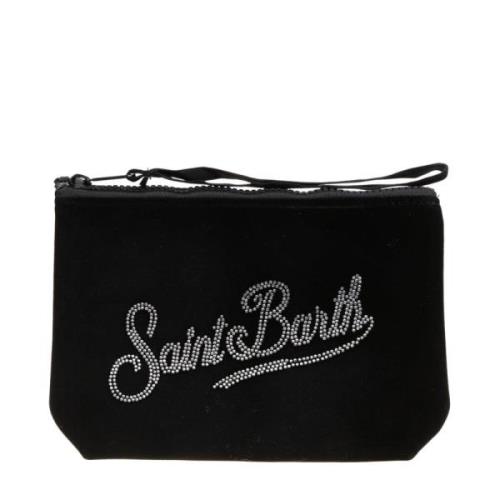 MC2 Saint Barth Velvet Strass Pochette Aline W Black, Dam