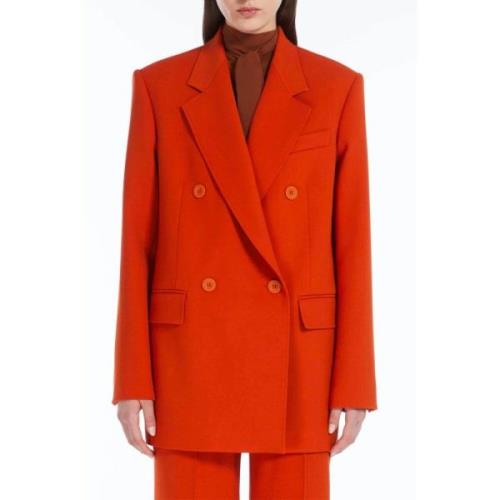 Max Mara Studio Orange Lamella Jackor Orange, Dam