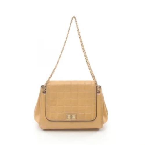 Chanel Vintage Pre-owned Laeder axelremsvskor Beige, Dam