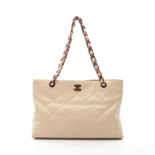 Chanel Vintage Pre-owned Laeder axelremsvskor Beige, Dam