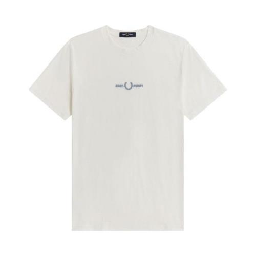 Fred Perry Broderad T -skjorta White, Herr