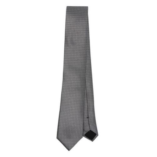 Hugo Boss Lyxig Sidenslips Tillverkad i Italien Gray, Herr