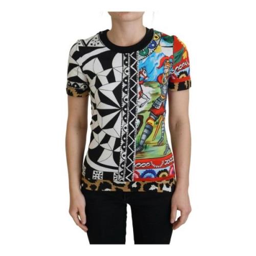 Dolce & Gabbana Multifärgad Tryckt Casual T-shirt Multicolor, Dam