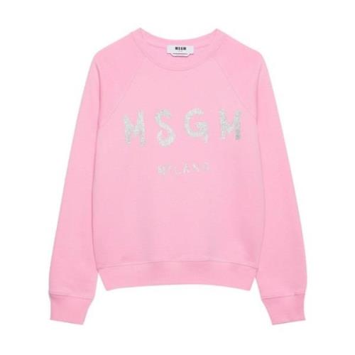 Msgm Casual Sweatshirt med 12C Stil Pink, Dam