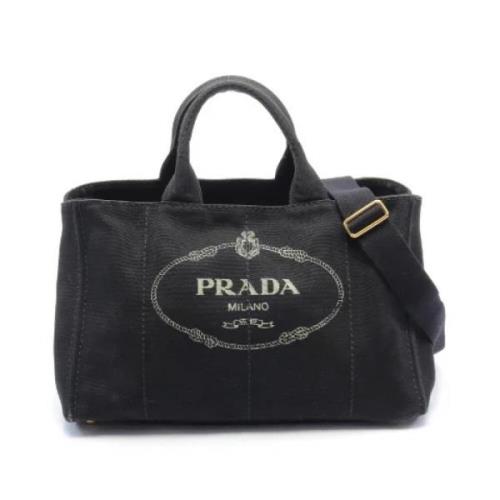 Prada Vintage Pre-owned Canvas totevskor Black, Dam