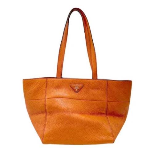 Prada Vintage Pre-owned Laeder handvskor Orange, Dam