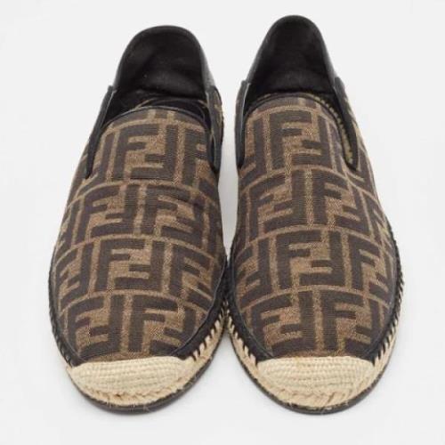 Fendi Vintage Pre-owned Canvas espadriller Brown, Herr