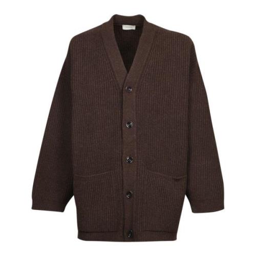 Lemaire Brun V-ringad Cardigan Tröja Brown, Herr