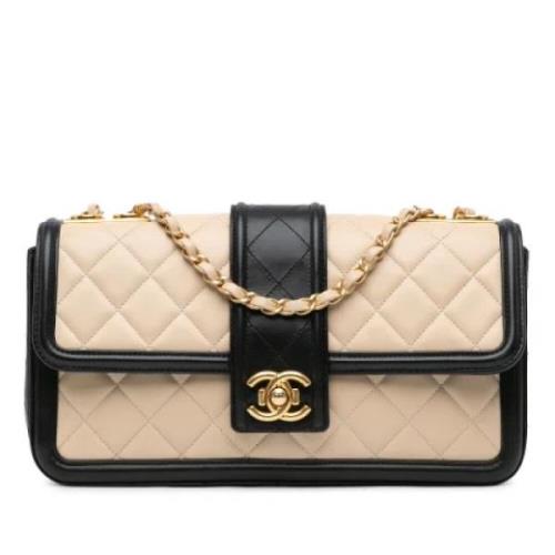 Chanel Vintage Pre-owned Laeder crossbodyvskor Beige, Dam