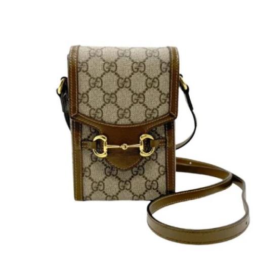 Gucci Vintage Pre-owned Tyg axelremsvskor Beige, Dam