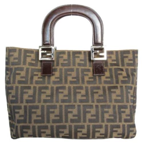 Fendi Vintage Pre-owned Canvas handvskor Brown, Dam