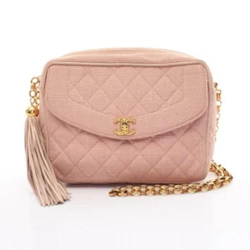 Chanel Vintage Pre-owned Canvas chanel-vskor Beige, Dam