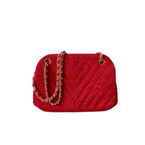 Chanel Vintage Pre-owned Tyg chanel-vskor Red, Dam