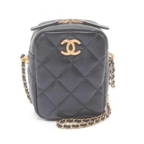 Chanel Vintage Pre-owned Laeder axelremsvskor Blue, Dam