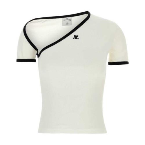 Courrèges Klassisk Vit Bomull T-shirt White, Dam