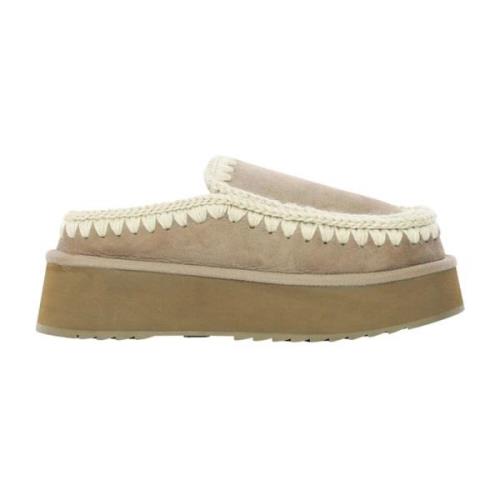 Mou Eskimo Platform Mocka Sabot Beige, Dam