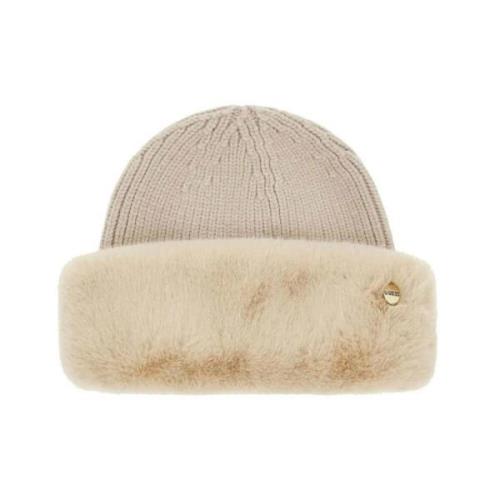 Guess Stickad mössa vinter värme Beige, Dam