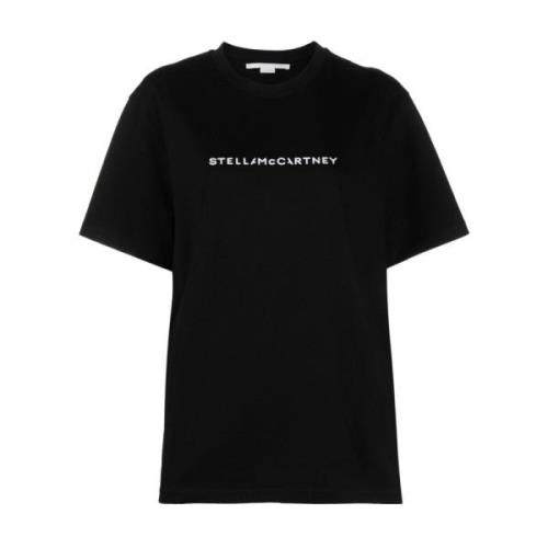 Stella McCartney Ikoniskt Logotryck T-Shirt Black, Dam