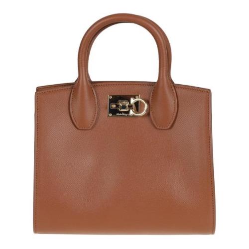 Salvatore Ferragamo Brun Studio Box Väskor Brown, Dam