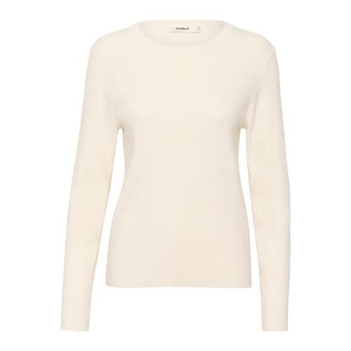 Soaked in Luxury Grundläggande Pullover Stickad Whisper White White, D...