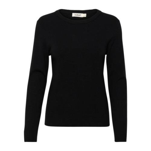 Soaked in Luxury Svart Basic Pullover Stickat Black, Dam