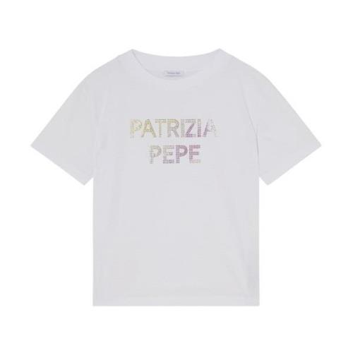 Patrizia Pepe Stilren Logo Tröja White, Dam