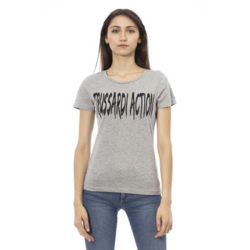 Trussardi Avslappnad T-shirt med korta ärmar Gray, Dam