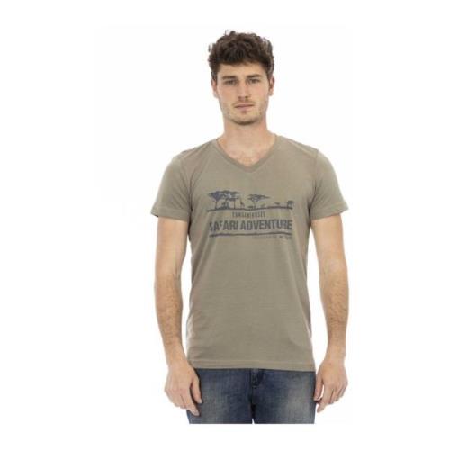 Trussardi Kortärmad V-ringad T-shirt Brown, Herr