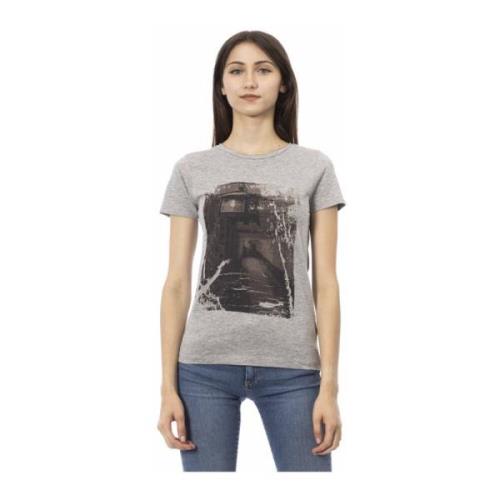 Trussardi Casual Rund Hals Kortärmad T-shirt Gray, Dam