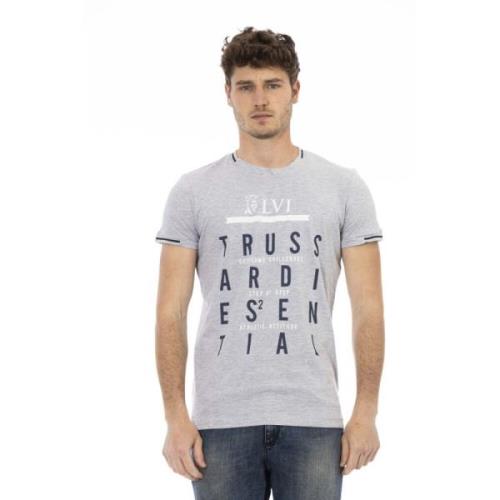 Trussardi Avslappnad kortärmad rund hals T-shirt Gray, Herr