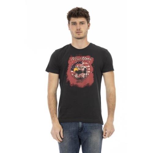 Trussardi Casual T-shirt med rund hals Black, Herr