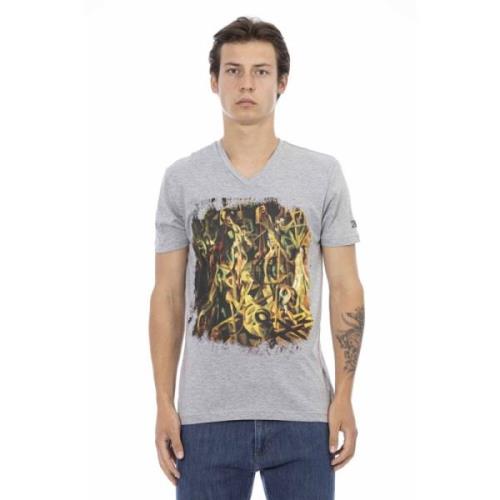 Trussardi Kortärmad V-ringad T-shirt Gray, Herr