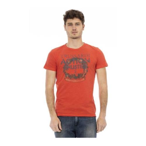 Trussardi Avslappnad Rund Hals Kortärmad T-shirt Red, Herr