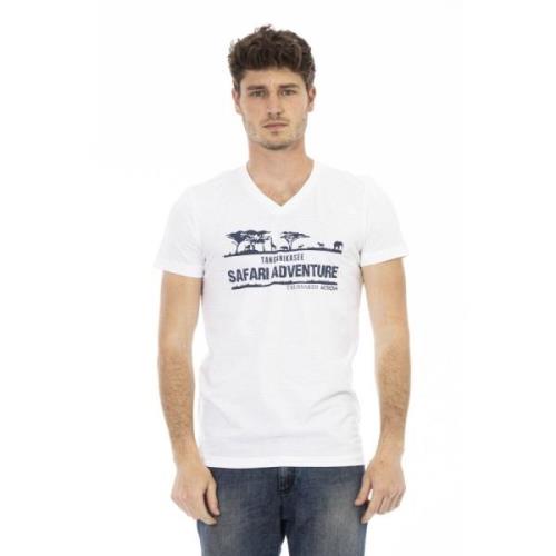 Trussardi Kortärmad V-ringad T-shirt White, Herr