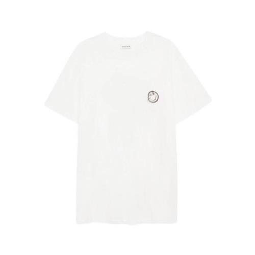 Anine Bing Rundhalsad T-shirt med Baktryck White, Dam