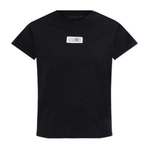 MM6 Maison Margiela T-shirt med logotyp Black, Dam