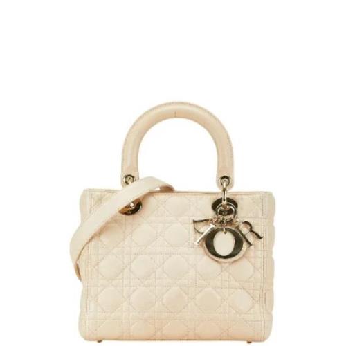 Dior Vintage Pre-owned Laeder handvskor Beige, Dam