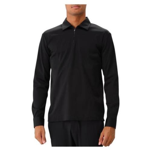 Valenza Svart Zip Polo Långärmad Black, Herr