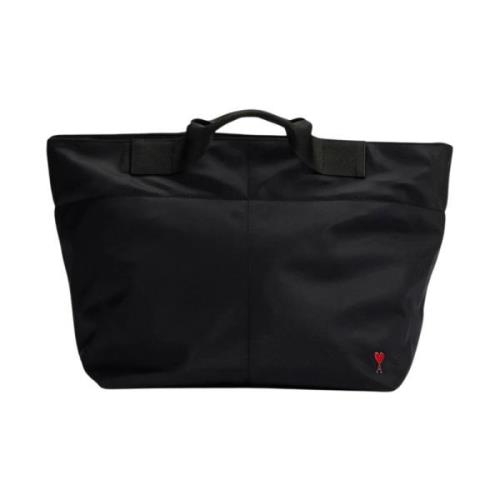 Ami Paris De Coeur Logo Tote Bag Black, Herr