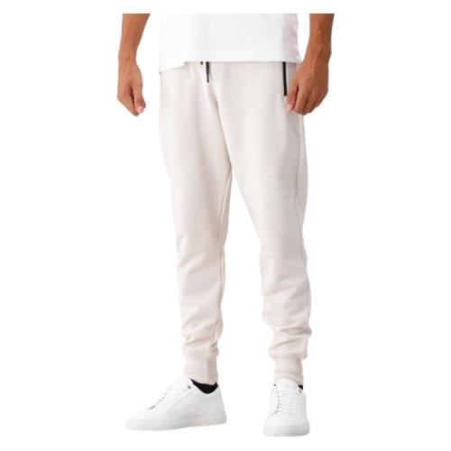 Genti Beige Bomulls Sweatpants med Elastisk Midja Beige, Herr