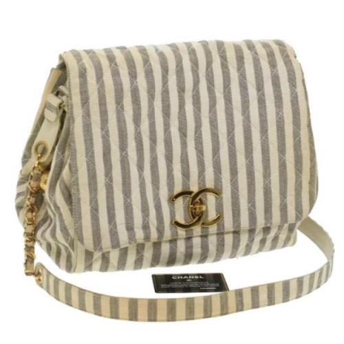 Chanel Vintage Pre-owned Canvas chanel-vskor Beige, Dam