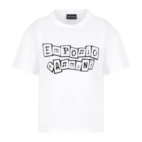 Emporio Armani Vita T-shirts och Polos Jersey Patch White, Dam