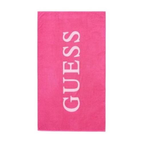 Guess Dam Strandhandduk med Logo Pink, Dam