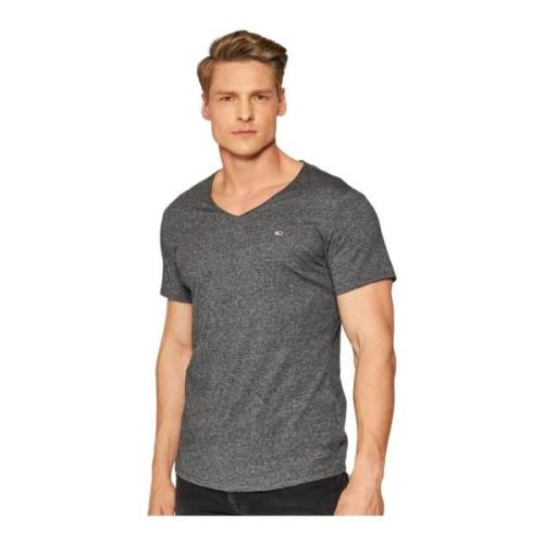 Tommy Jeans Grundläggande V-ringad T-shirt - Broderad Logotyp Gray, He...