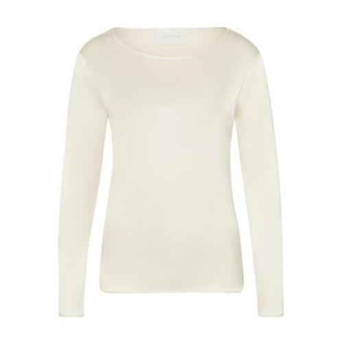 Juvia Rund Hals Kräm T-shirt Beige, Dam