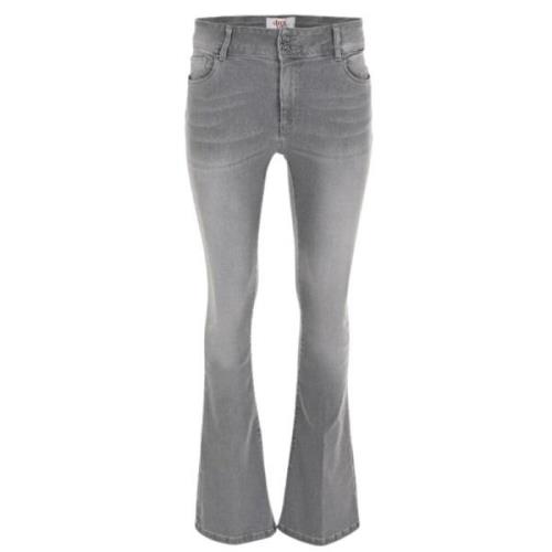 DNM Pure Flared Jeans Gray, Dam