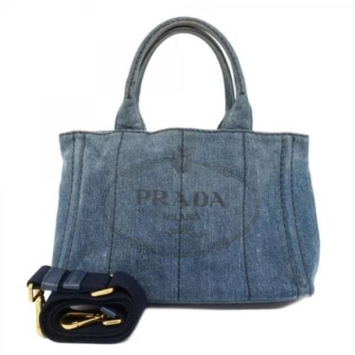 Prada Vintage Pre-owned Denim prada-vskor Blue, Dam