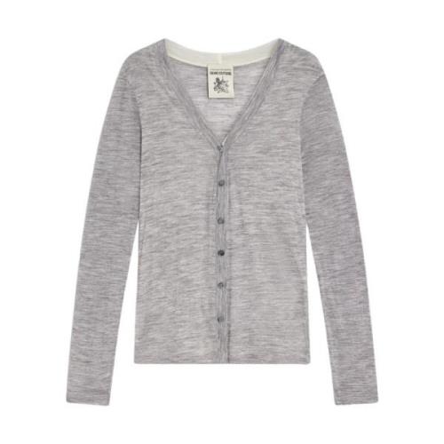 Semicouture Ullstickad Kofta Gray, Dam