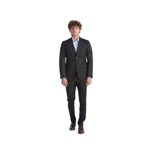 Baldinini Grå Ull Slim Fit Kostym Gray, Herr